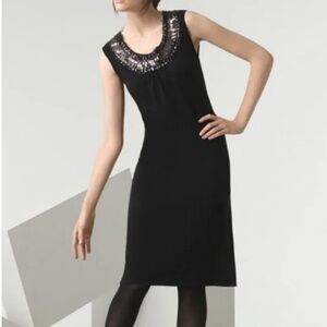 Tory Burch Embellished Wool Silk Shift Dress Size Small EUC